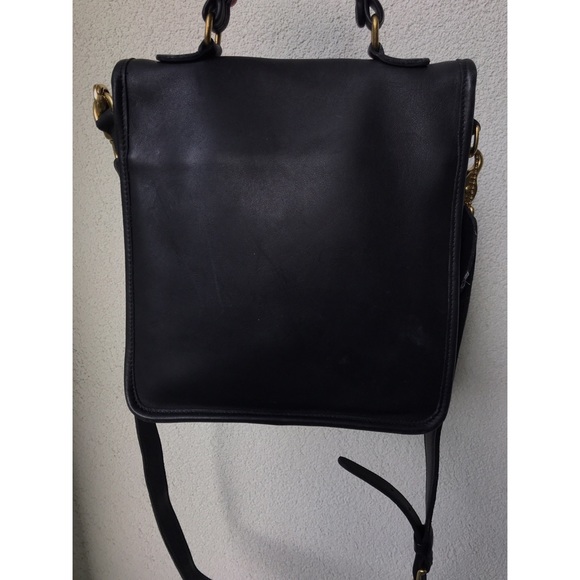 Coach #5130 Black Leather Crossbody Willis Bag - Picture 2 of 4